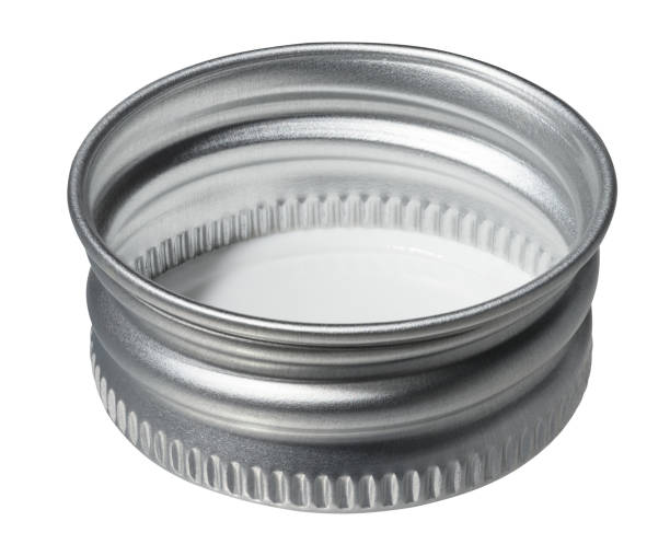 istock Aluminum bottle cap on isolated background, close up 2195766132