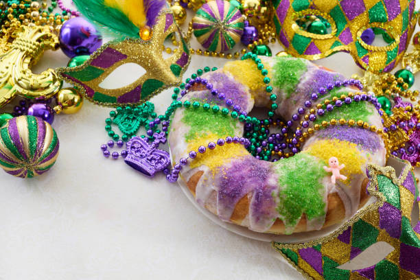 istock Mardi Gras Celebration. Colorful Mardi Gras King Cake 2195766697