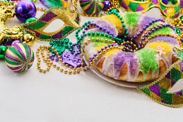 istock Mardi Gras Celebration. Colorful Mardi Gras King Cake 2195766888