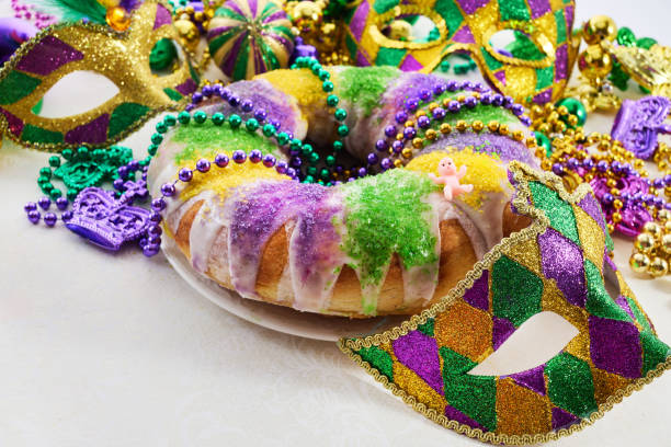 istock Mardi Gras Celebration. Colorful Mardi Gras King Cake 2195766900