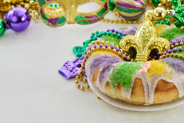 istock Mardi Gras Celebration. Colorful Mardi Gras King Cake 2195768429