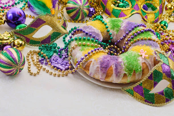 istock Mardi Gras Celebration. Colorful Mardi Gras King Cake 2195768641
