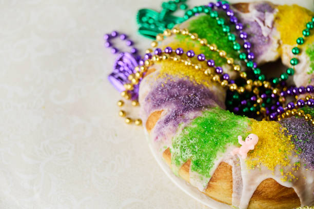 istock Mardi Gras Celebration. Colorful Mardi Gras King Cake 2195768725