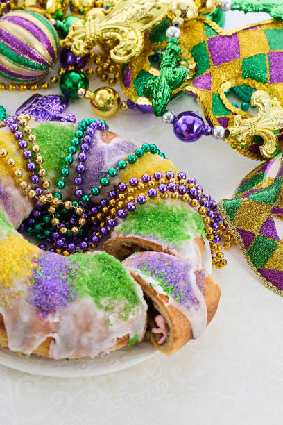 istock Mardi Gras Celebration. Colorful Mardi Gras King Cake 2195772971