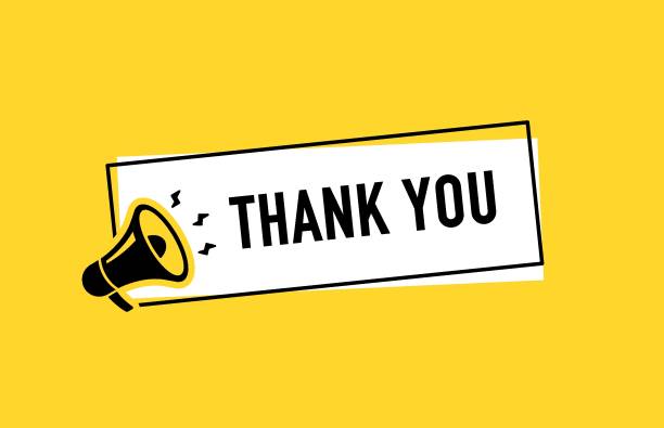 istock Megaphone with thank you speech bubble. Loudspeaker. Banner for business, marketing and advertising. Vector illustration. 2195773094