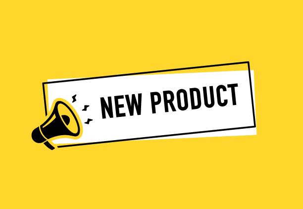 istock Megaphone with new product speech bubble. Loudspeaker. Banner for business, marketing and advertising. Vector illustration. 2195773106