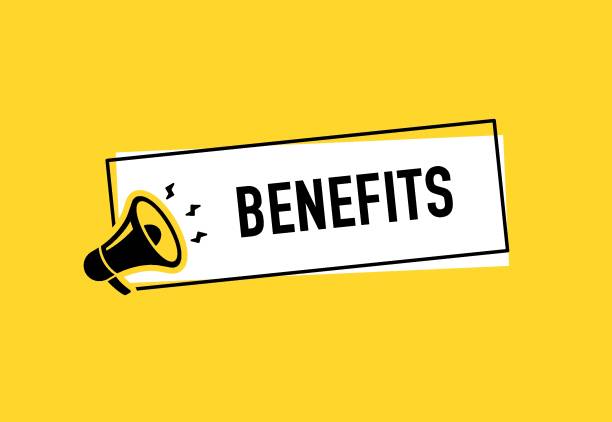 istock Megaphone with benefits speech bubble. Loudspeaker. Banner for business, marketing and advertising. Vector illustration 2195773166