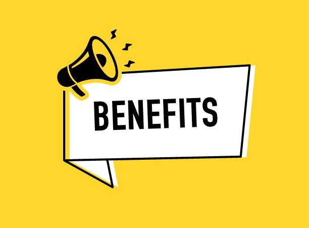 istock Megaphone with benefits speech bubble. Loudspeaker. Banner for business, marketing and advertising. Vector illustration 2195773167
