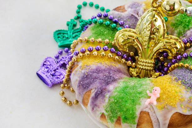 istock Mardi Gras Celebration. Colorful Mardi Gras King Cake 2195778848