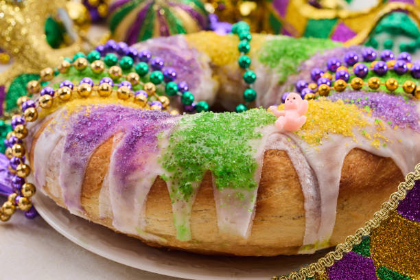 istock Mardi Gras Celebration. Colorful Mardi Gras King Cake 2195780911