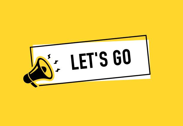 istock Megaphone with let's go speech bubble. Loudspeaker. Banner for business, marketing and advertising. Vector illustration. 2195789369