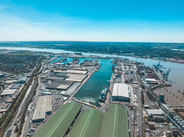 istock Drone view of Tilbury Docks in England 2195790784