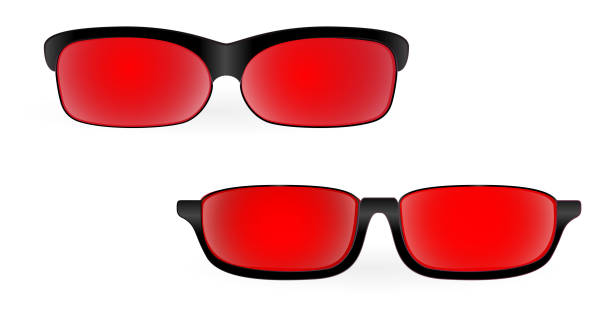 istock Set of Luxury Red-Tinted Aviator Sunglasses illustration isolated. 2195793354