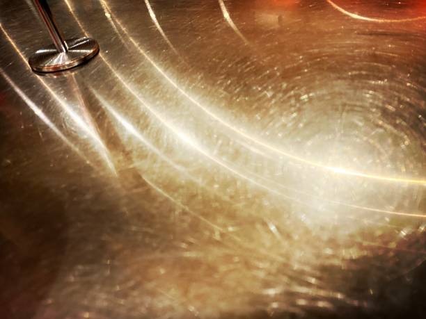 Stainless Steel Counter Top with Light Reflections
