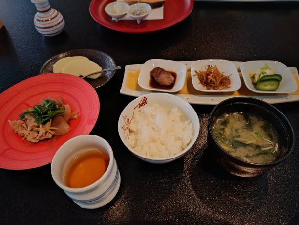istock Japanese set food include salmon, tamagoyaki, rice 2195795879