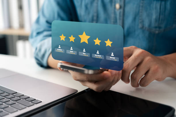 istock Customer satisfaction survey via online application, best service and quality. 2195796130