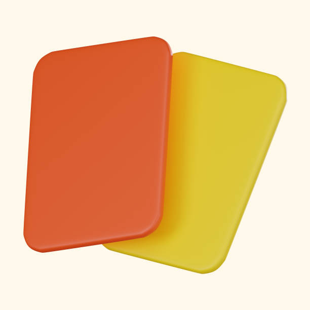 istock 3D render, Red And Yellow Card for Soccer Game and Referee, Icon Illustration 2195796397