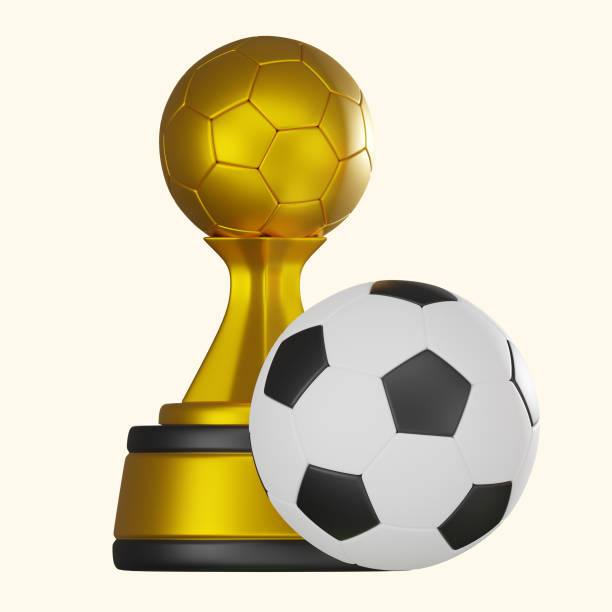 istock 3D render, Football Trophy for Championship Awards, Icon Illustration 2195796481