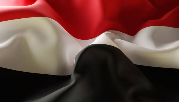 Flag of Yemen. Close-Up
