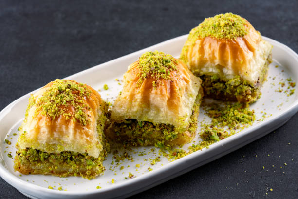 istock Traditional Turkish dessert baklava with pistachios 2195812106