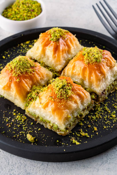 istock Traditional Turkish dessert baklava with pistachios 2195812270