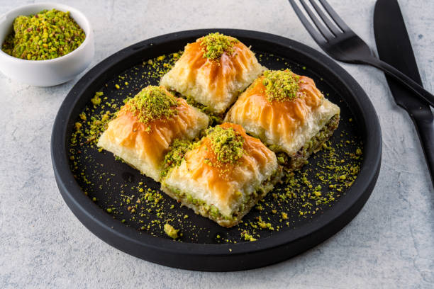 istock Traditional Turkish dessert baklava with pistachios 2195812279