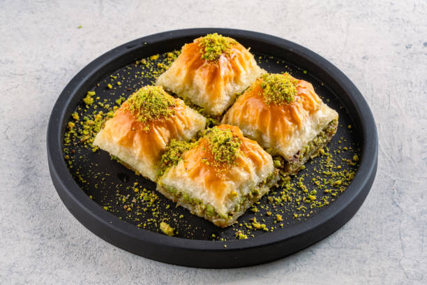istock Traditional Turkish dessert baklava with pistachios 2195812291