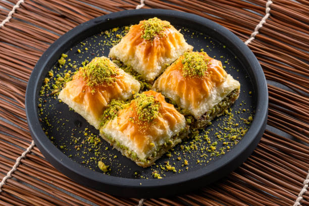 istock Traditional Turkish dessert baklava with pistachios 2195812292