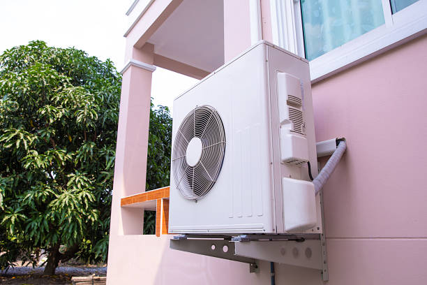 istock Air conditioner is installed outside the building. 2195813563