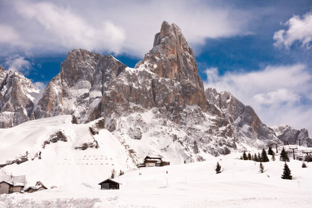 Winter mountain landscape in Dolomite, Italy