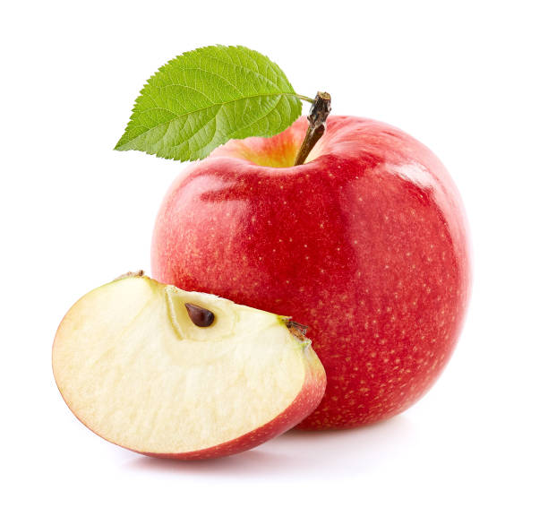 istock Ripe apple with slices on white background 2195821116