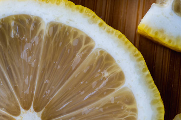 close up of lemon slices