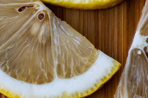 close up of lemon slices