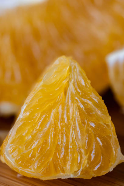 close up of orange peeled orange