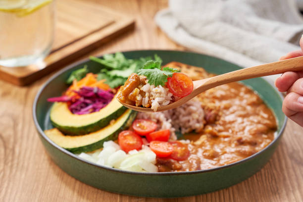 istock Colorful and Healthy Vegetarian Curry Plate 2195829555
