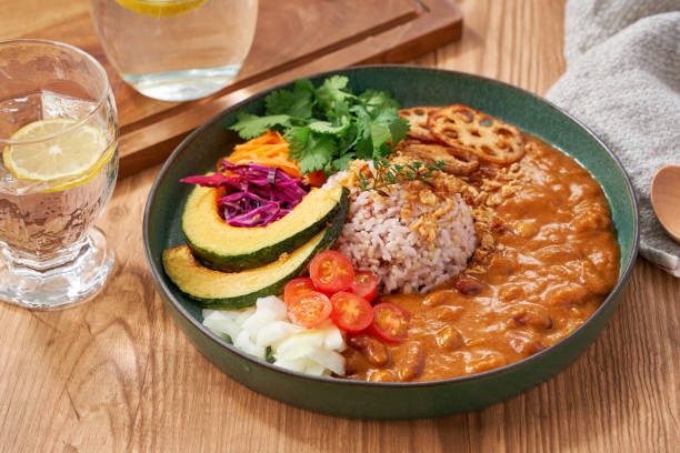 istock Colorful and Healthy Vegetarian Curry Plate 2195829565
