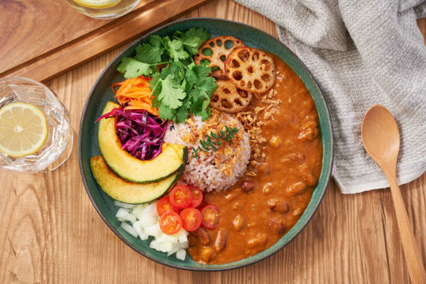 istock Colorful and Healthy Vegetarian Curry Plate 2195829684