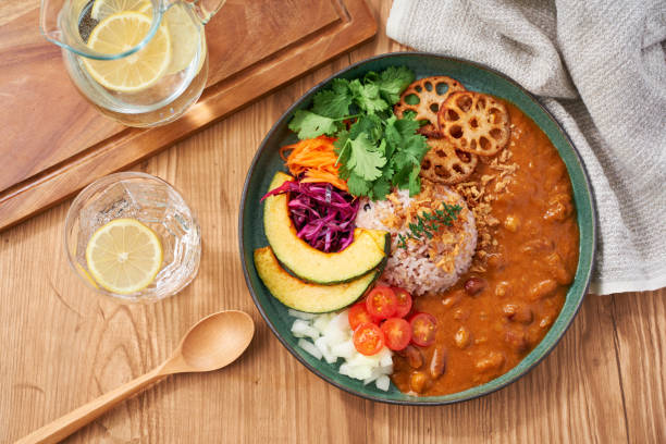 istock Colorful and Healthy Vegetarian Curry Plate 2195829698