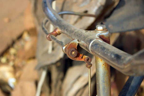 High Angle View Of Bicycle On Land