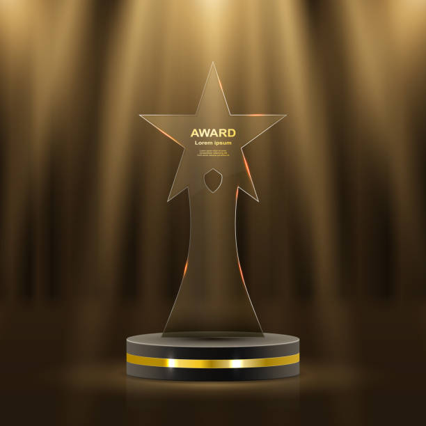 istock Golden stage for prestigious ceremonies, nominations, and star-studded prize events. High-quality vector illustration showcasing luxury and fame, perfect for victory celebrations, winner presentations 2195835716