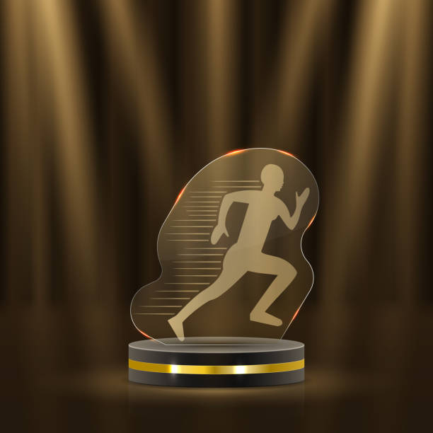 istock Stunning gold decor elements include shimmering laurel wreaths, sparkling ribbons, and iconic podium highlights. The perfect choice for event invitations, certificates and championship branding 2195835793