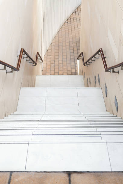 istock Close-up of a staircase with white stone steps 2195837799