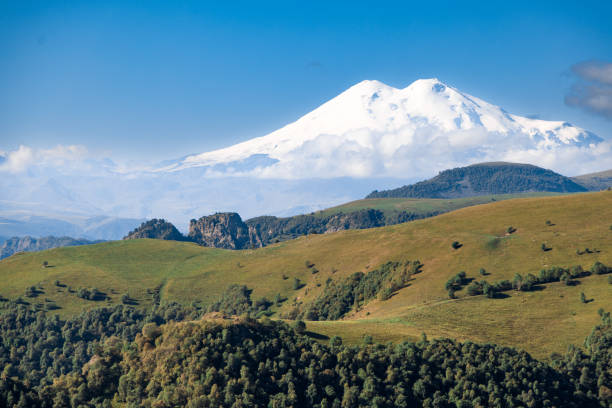 Mount Elbrus is the highest peak of the North Caucasus Mountain Range.