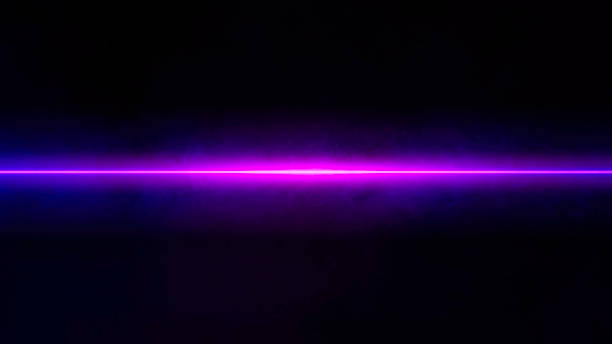 istock Abstract glowing blue and purple neon light lines  on dark scene background 2195838825