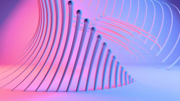 istock Abstract Neon Curves and Lines in Gradient Light 2195839811