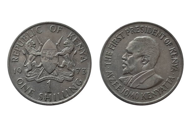 istock 1 Shilling 1973 coin. Coin of Kenya 2195840421