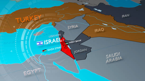 istock Middle East Conflict Map Featuring Israel, Gaza Strip, and West Bank 2195847249