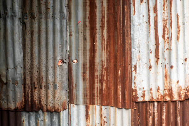 istock Rusted galvanized iron plate and background photo 2195853295