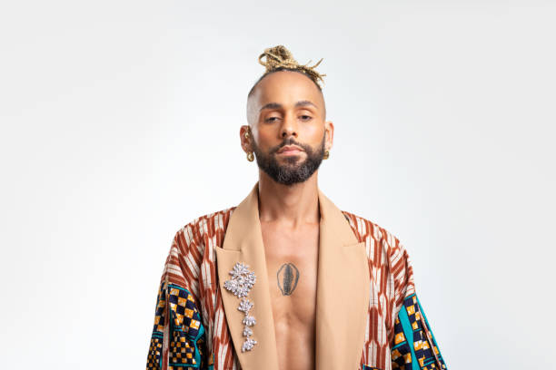 istock African-american guy wearing vibrant stylish jacket isolated on white background 2195859291