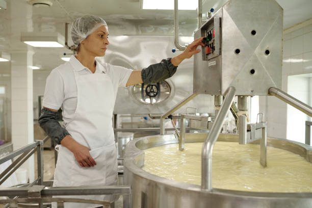 istock Monitoring Industrial Cheese Production Equipment 2195859342